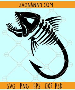 Skeleton fish SVG, Skeleton Fish Svg, Fish Hook Svg, Bass Fish Logo Svg