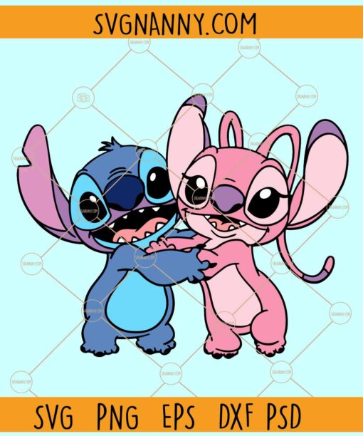 Stitch in love SVG, Stitch And Angel Love SVG, Disney Svg, Stitch Valentine Svg