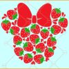 Strawberry Mouse Head SVG, Mouse Head Strawberry SVG, Valentine's Day Décor svg