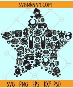 Super Mario Mosaic style SVG, Star Super Mario Mosaic Style SVG, Star Mosaic Style SVG