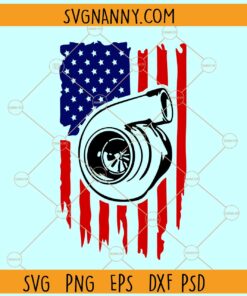 Turbo charger American flag SVG, Turbo SVG, distressed flag SVG, American flag SVG