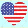 US Flag Heart SVG, Patriotic Heart SVG, Love 4th of July SVG, USA Flag svg