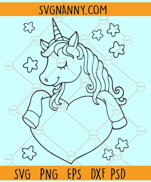 Unicorn Coloring SVG, Cute Unicorn Coloring svg, Unicorn Coloring Clipart svg