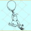 Winnie pooh with piglet on balloon SVG, Pooh and Piglet svg, Pooh Balloon Svg