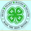 4H clover SVG, 4H Clover Logo svg, 4 H Shamrock Logo SVG, Clover Svg