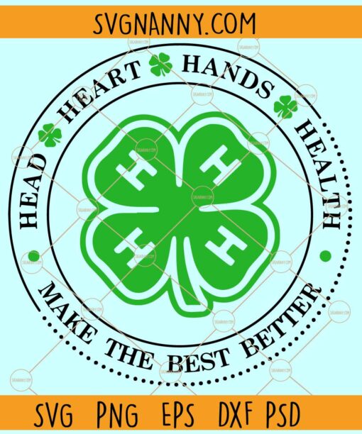 4H clover SVG, 4H Clover Logo svg, 4 H Shamrock Logo SVG, Clover Svg