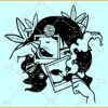 Alien girl smoking weed SVG, Weed Girl svg, Weed Lover SVG, Weed Leaf svg