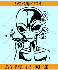Alien smoking weed SVG, Weed Alien SVG, Marijuana SVG, Funny Alien smoking weed SVG