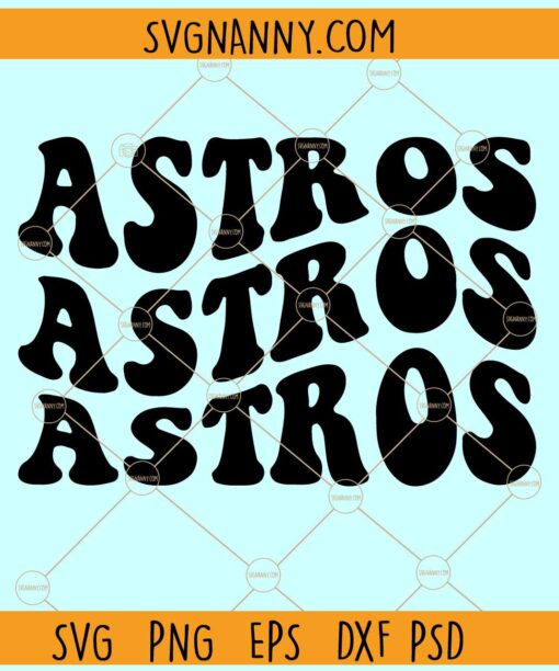 Astros retro wavy SVG, Astros SVG, Astros Houston Baseball SVG