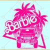 Barbie Offroad SVG, Retro Palms SVG, Pink Baby Doll Jeep Car SVG, Barbie Jeep SVG