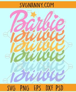 Barbie retro stacked SVG, Barbie Mirrored SVG, Barbie Girl SVG, Barb Svg