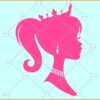 Barbie with crown SVG, Barbie silhouette svg, Barbie doll SVG