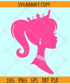Barbie with crown SVG, Barbie silhouette svg, Barbie doll SVG