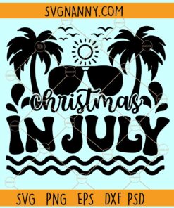 # Christmas in July SVG, Aviator sunglasses svg, Palm Trees SVG, Sunshine SVG, Beach Clipart SVG