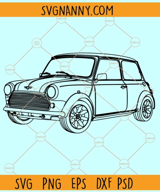 Classic Mini Car SVG, Vintage car SVG, Classic Cars SVG, Car SVG
