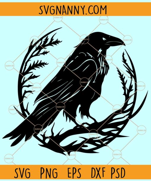 Crow bird SVG, Raven Silhouette SVG, Raven SVG, Crow Clipart SVG