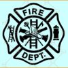 Fire department SVG, Maltese Cross Svg, Fire Dept Svg, Fire Rescue Emblem SVG