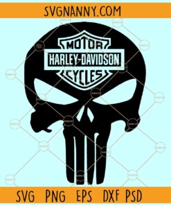 Harley Davidson punisher skull SVG, Harley Davidson Motorcycle Logo SVG
