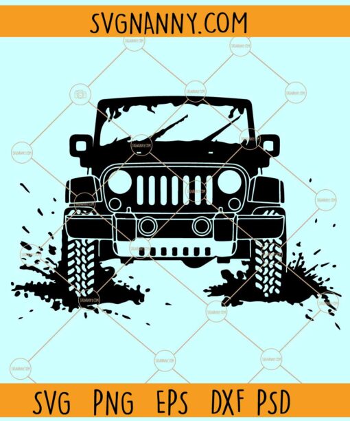 Jeep in mud SVG, Jeep mudlife SVG, Jeep car SVG, Jeep wrangler svg