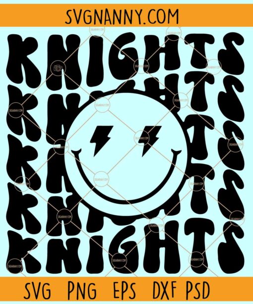 Knights Retro smiley svg, Knight mascot svg, Knight Football Team SVG