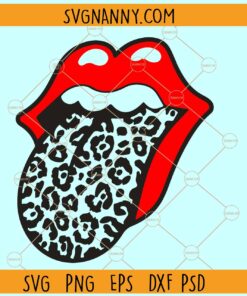 Leopard print tongue out SVG, rolling stones tongue svg, cheetah tongue out svg