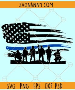 Police thin blue line SVG, American flag Thin Blue Line SVG