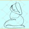 Pregnant Woman line art SVG, Pregnancy Line Art SVG, Pregnant Woman SVG