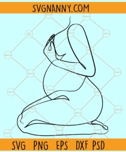 Pregnant Woman line art SVG, Pregnancy Line Art SVG, Pregnant Woman SVG