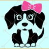 Puppy with bow SVG, Girl Puppy SVG, Cute Puppy SVG, Dog Lover SVG