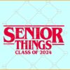 Senior Things 2024 SVG, Senior stranger things SVG, back to school svg