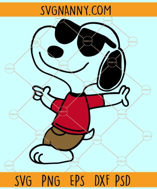 Snoopy Joe Cool SVG, The Peanuts Svg, Cool Snoopy SVG, Snoopy funny SVG