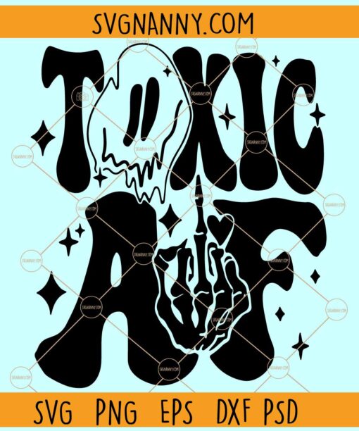 oxic Af Melting Face SVG, Wavy Letters svg, Melting Smiley Face svg