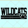 Wildcats svg, Wildcats Team Spirit SVG, Wildcats vector SVG, Paw Svg