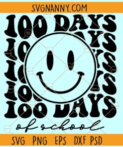 100 days of School smiley face SVG, 100 Days svg, Teacher svg, School svg