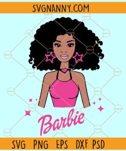 Afro Barbie SVG file, Black Barbie SVG PNG, Barbie Afro Princess SVG