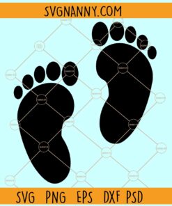 Baby feet silhouette SVG, newborn svg, baby svg, Baby Footprint svg