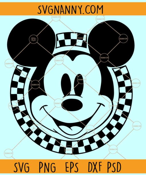 Checkered Mouse SVG, Checkered Disney SVG, Mickey SVG, Checkered Mickey Mouse SVG
