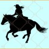 Cowgirl on horse SVG, Cowgirl horse riding SVG, Horse Silhouette SVG, Horseback Riding SVG