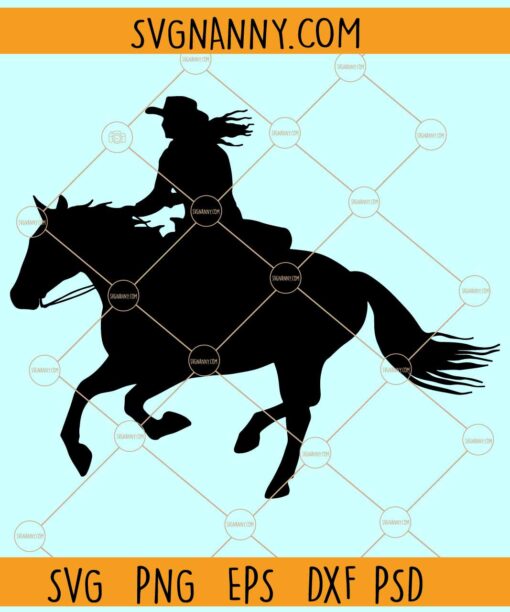 Cowgirl on horse SVG, Cowgirl horse riding SVG, Horse Silhouette SVG, Horseback Riding SVG