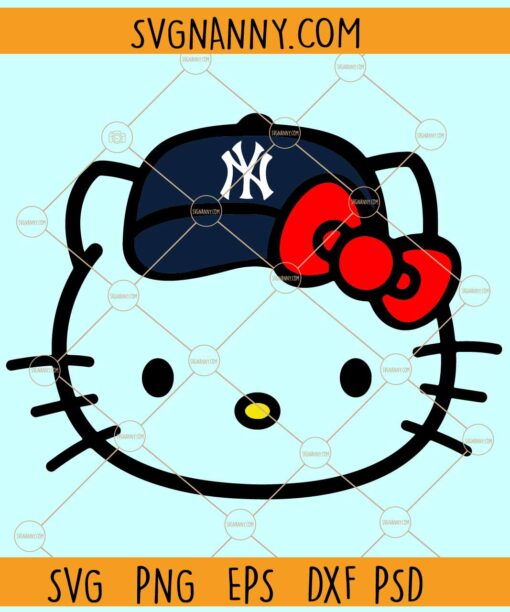 Hello Kitty NY Yankees SVG, New York Yankees SVG, Kitty Yankees SVG