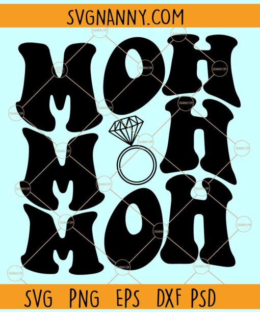 Maid of Honor SVG, Wavy Letters SVG, Wedding Ring SVG, Wedding Season Svg