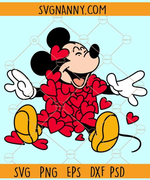 Mickey Valentine Day SVG, Happy Valentine Day SVG, Disney Valentine Day SVG