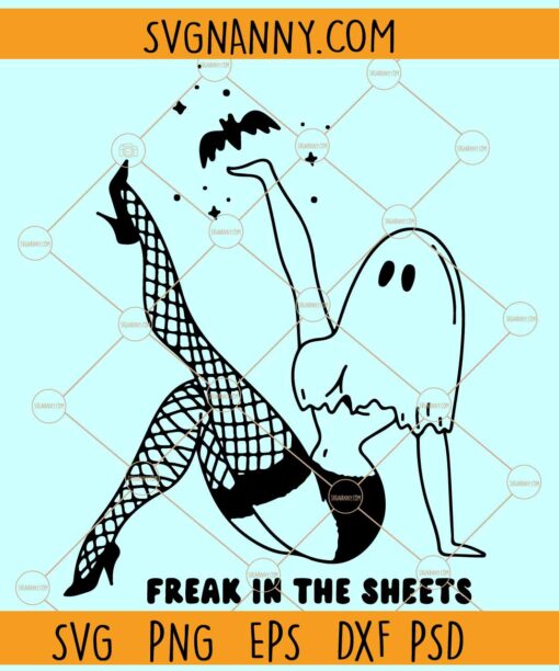 Pin up ghost SVG, Freak In The Sheets SVG, Halloween Sexy Ghost SVG