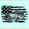 Police car flag SVG, Police car US Flag SVG, US Police car SVG