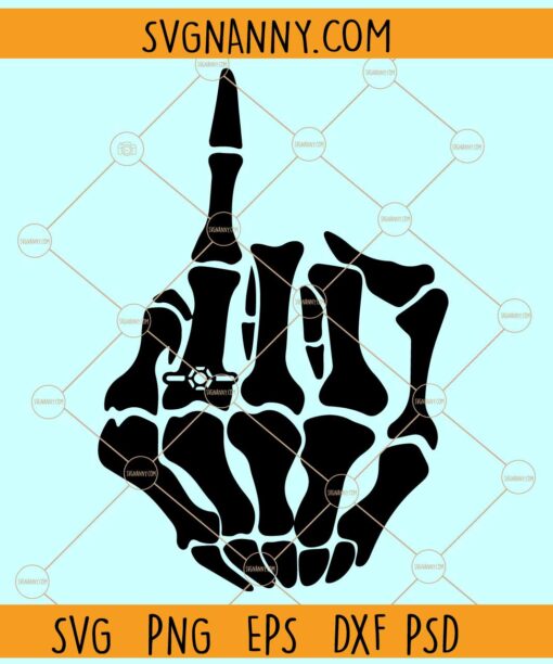 Skeleton Bride Finger SVG, Bride or Die Svg, Skeleton Wedding Finger Svg
