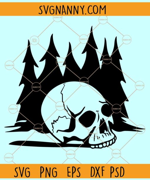 Skull and trees SVG, Skull and trees svg, Crime scene Clipart SVG