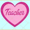 Teacher heart Barbie SVG, Barbie Back To School SVG, Teacher SVG, Pink Teacher SVG