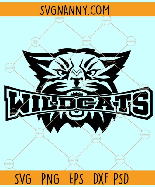 Wildcats mascot svg, Wildcats svg, Wildcats Football SVG, School Team SVG