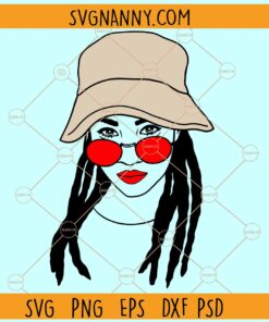 Woman with dreadlocks and hat SVG, Afro girl SVG, Locs woman SVG