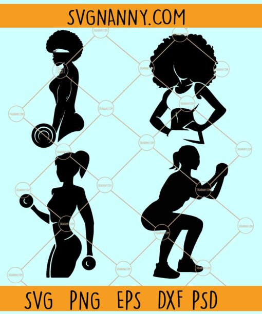Woman workout SVG, Fitness Workout Svg, Weightlifter Girl Svg, Woman Body building Svg